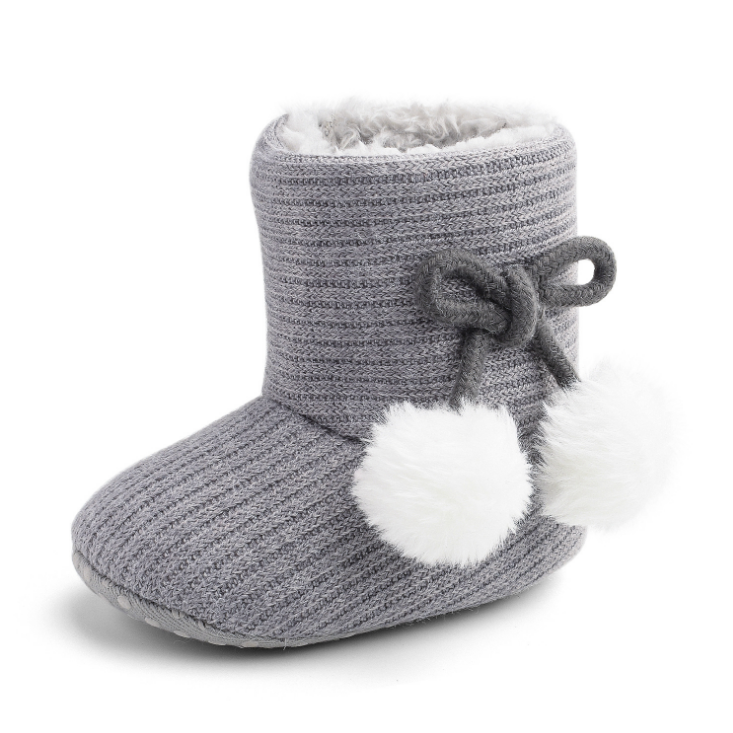 Autumn and Winter Wool ball warm Baby Shoes Soft Bottom Toddler Shoes