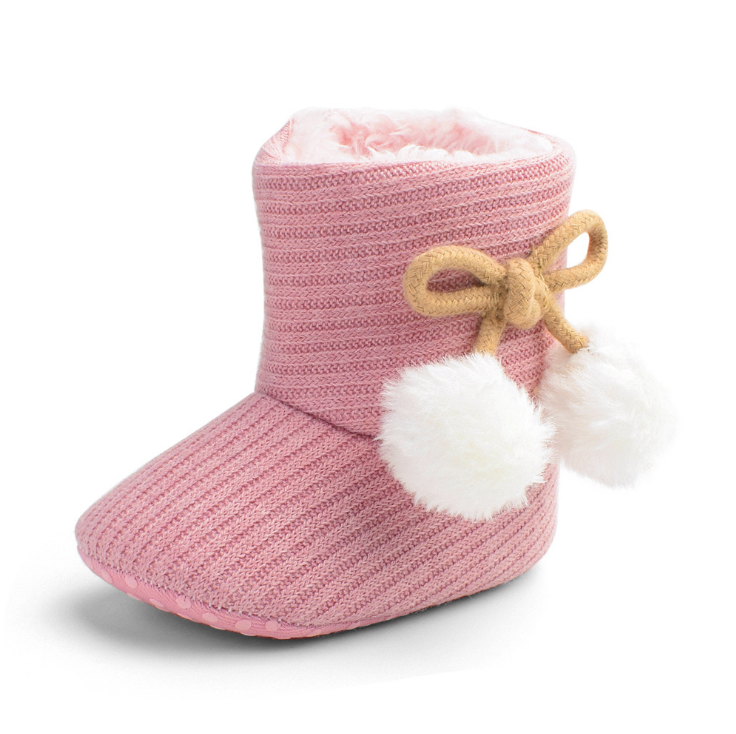 Autumn and Winter Wool ball warm Baby Shoes Soft Bottom Toddler Shoes