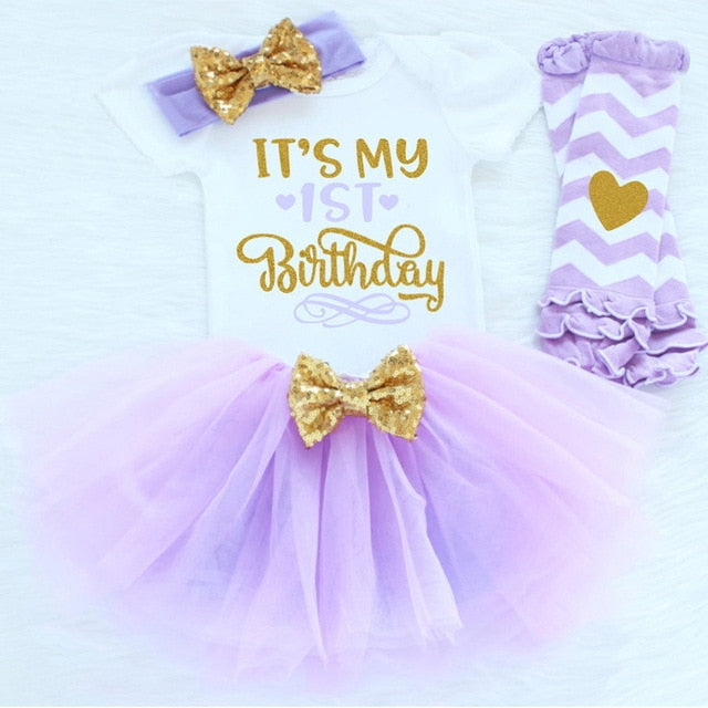 1 Year Baby Girl Dress Princess Girls Tutu Dress Tolldler Kids Clothes Baby Baptism 1st First Birthday Outfits vestido de bebes
