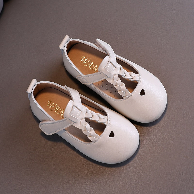 Autumn Girls Leather Shoes Fashion Solid Color Baby Girl Shoes Casual Kids Sneakers Soft Bottom Toddler Shoes Size 21-30 SZ256