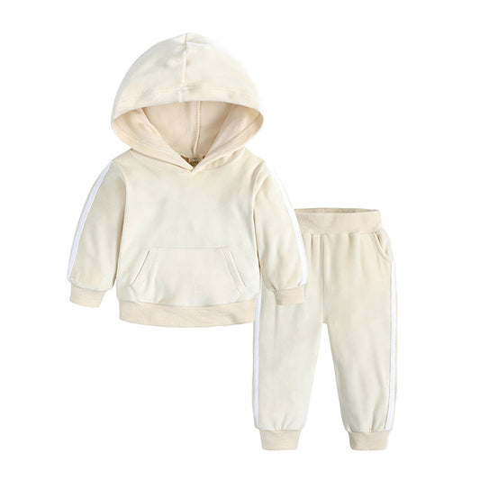 Children's Clothing Boys And Girls Suits Sports And Leisure Gold Velvet Two-Piece Children's Clothes