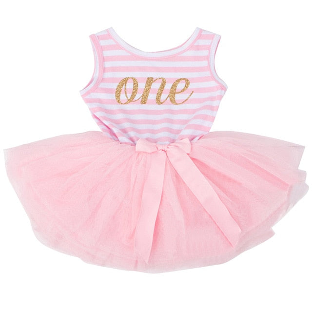 1 Year Baby Girl Dress Princess Girls Tutu Dress Tolldler Kids Clothes Baby Baptism 1st First Birthday Outfits vestido de bebes