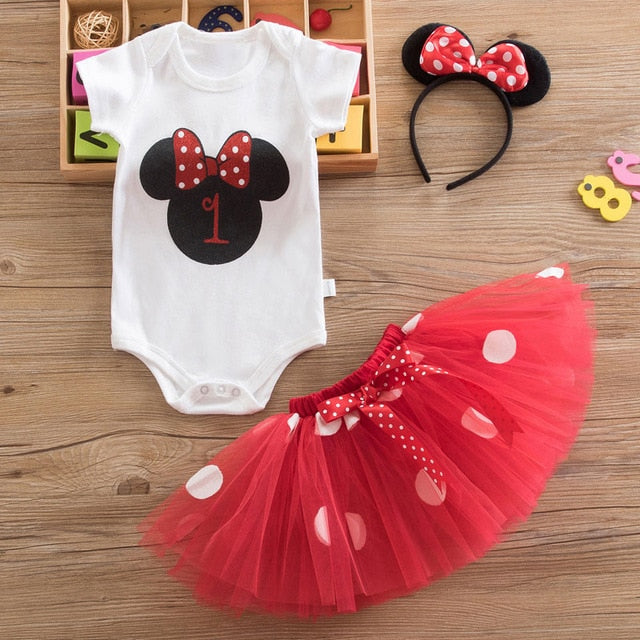 1 Year Baby Girl Dress Princess Girls Tutu Dress Tolldler Kids Clothes Baby Baptism 1st First Birthday Outfits vestido de bebes