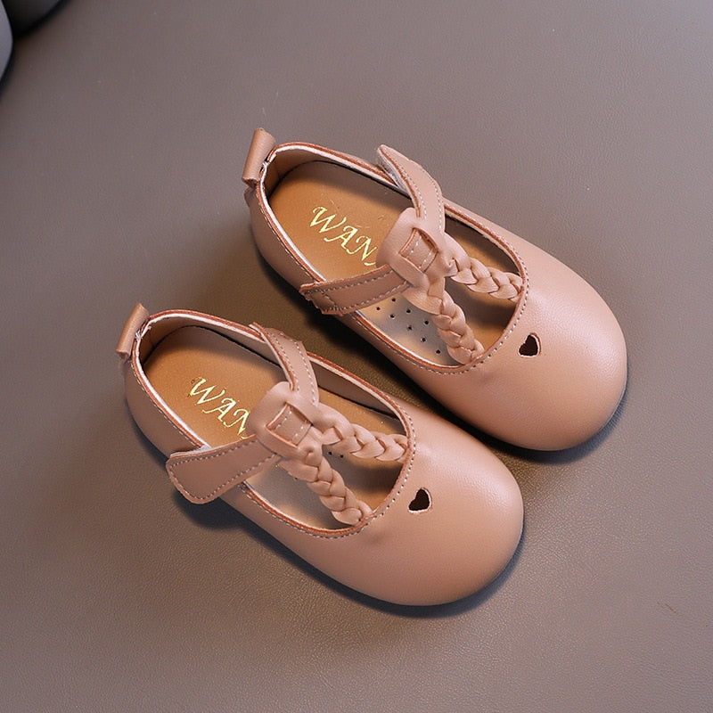 Autumn Girls Leather Shoes Fashion Solid Color Baby Girl Shoes Casual Kids Sneakers Soft Bottom Toddler Shoes Size 21-30 SZ256