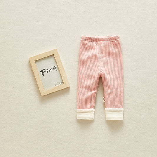Baby fleece pants thickened winter clothes 6-12 months newborn winter 0-2 years old baby warm leggings