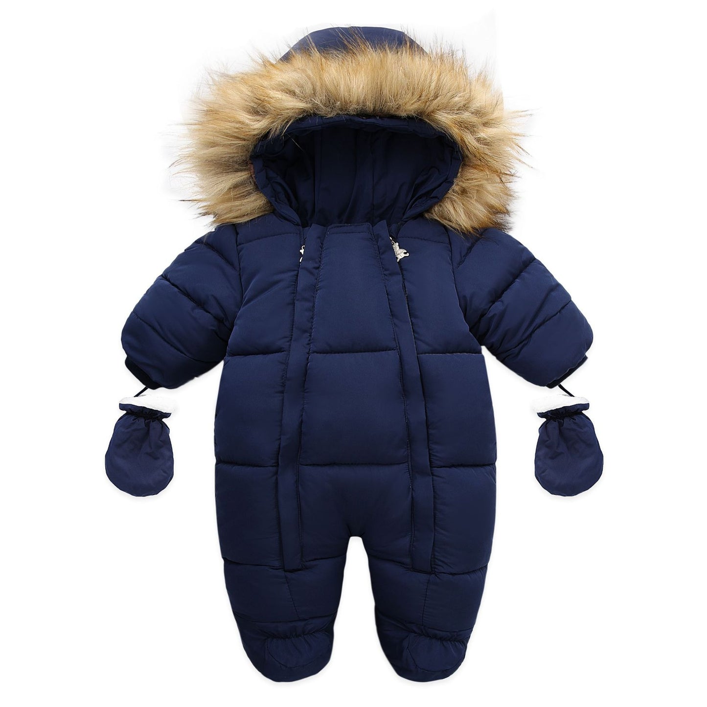 Winter Wool Collar Romper Children's Thickened Warm Baby One-Piece Suit