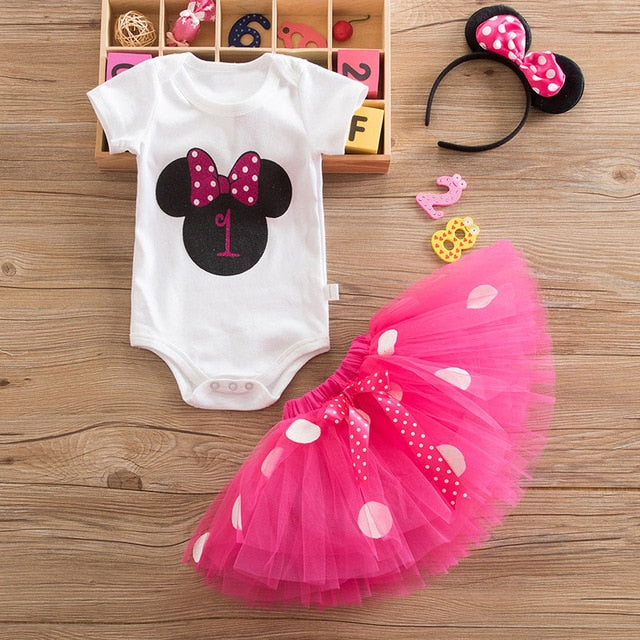 1 Year Baby Girl Dress Princess Girls Tutu Dress Tolldler Kids Clothes Baby Baptism 1st First Birthday Outfits vestido de bebes