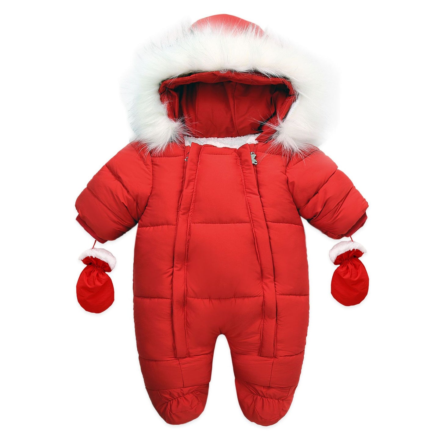 Winter Wool Collar Romper Children's Thickened Warm Baby One-Piece Suit