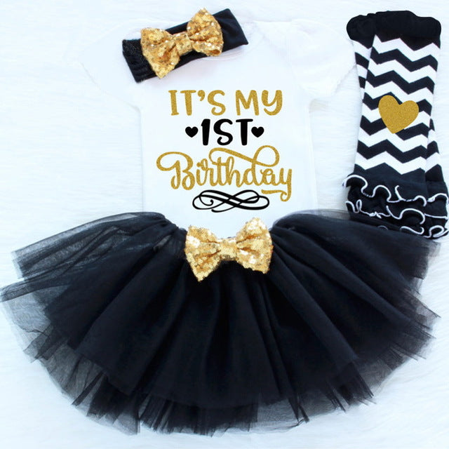 1 Year Baby Girl Dress Princess Girls Tutu Dress Tolldler Kids Clothes Baby Baptism 1st First Birthday Outfits vestido de bebes