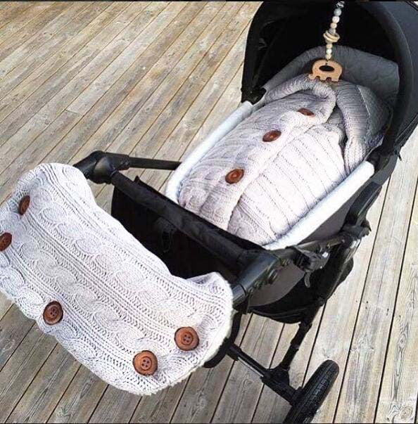 Spring Autumn Winter Knitted Sleeping Bag Stroller Sleeping Bag Swaddle Stroller Sleeping Bag Button Twist Sleeping Bag Plus Velvet Thickened Quilt